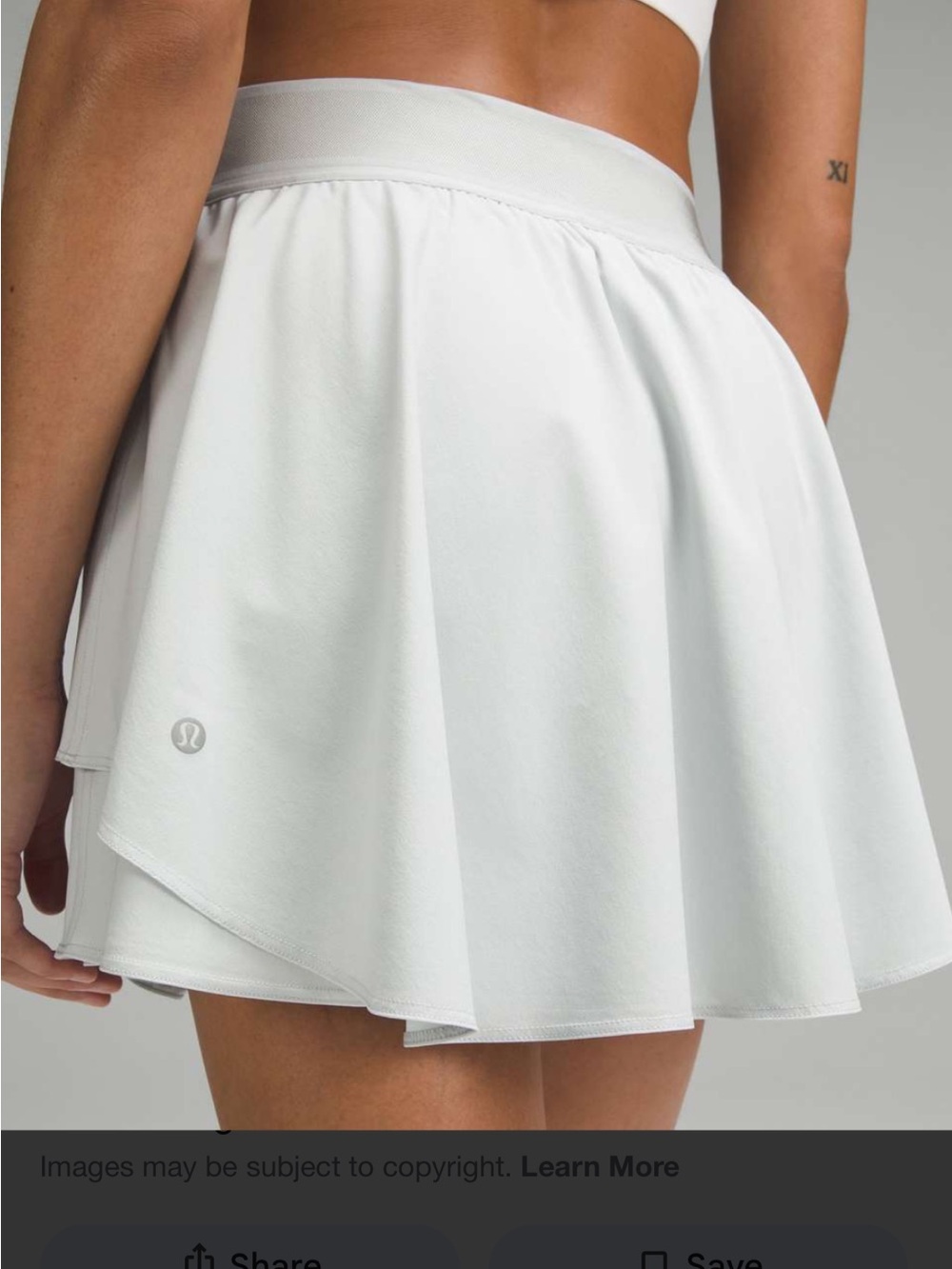 lululemon court rival high rise tennis/athletic Skirt 14 “silver ice”
